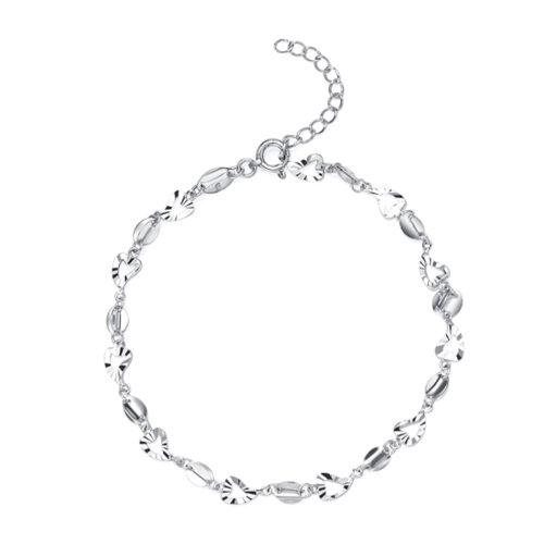 chow tai fook/周大福心形o字链pt950铂金/白金手链 pt81166