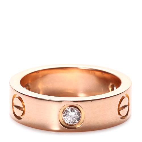 cartier(卡地亚) 玫瑰金love系列三钻宽版戒指51