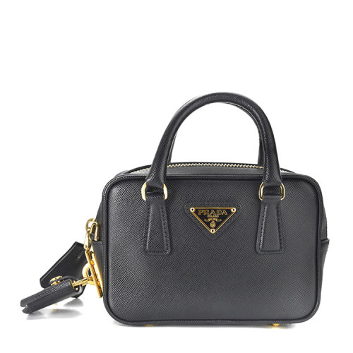 prada/普拉达 女士黑色牛皮小号斜挎包ml