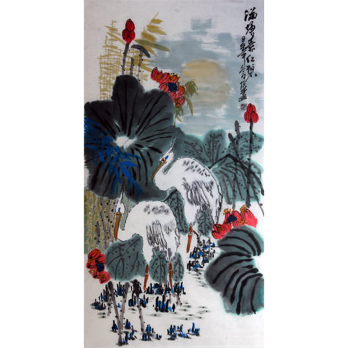 【mingjiahuayuan名家画院 传统水墨】张雷 《满塘素红碧》【正品