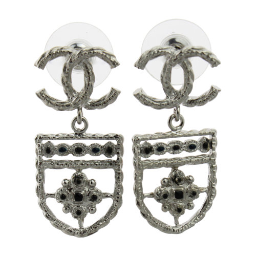 chanel/香奈儿 银色双c徽章