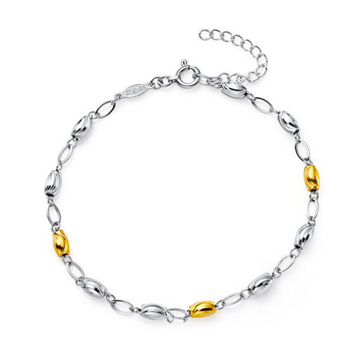 chow tai fook/周大福缠绵990黄金/pt950铂金/黄铂金手链 pt153799