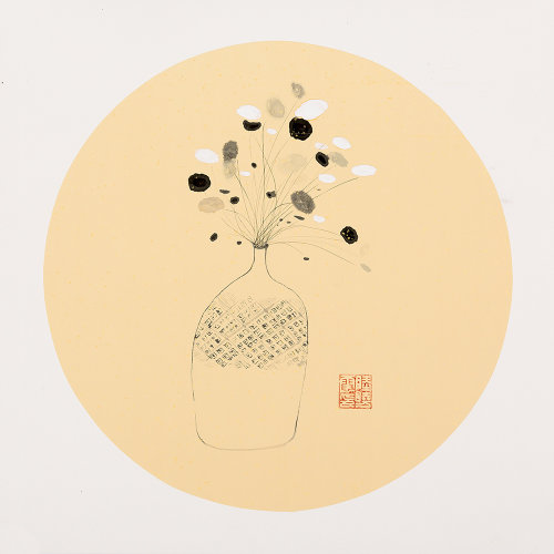 陆晓云《水墨花草系列(三)》中国画 _纸本设色_静物