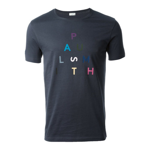 paul smith(paul smith) *灰黑色纯棉字母印花男士短袖t恤 s