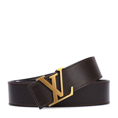 louis vuitton(路易威登) 棕色皮质复古lv logo扣腰带 95
