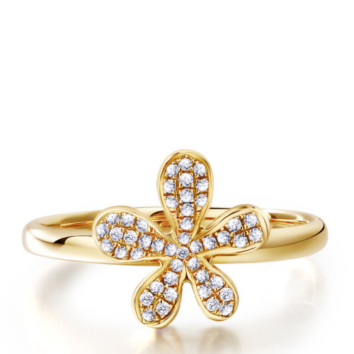 keer/千叶珠宝 dada钻石系列小花漾18k金钻石戒指钻戒