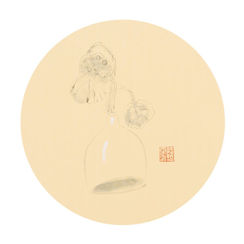 陆晓云《水墨花草系列(十)》中国画 _纸本设色_静物