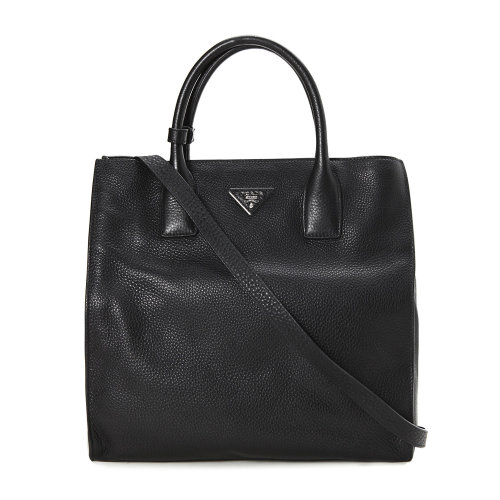 【prada普拉达 手提包】prada(普拉达) 黑色皮质两用包【正品 价格