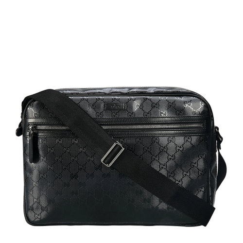 gucci/古驰 男款黑色牛皮双g单肩斜挎包 &211107 fu4cr 1000