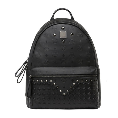 mcm/mcm 中性款式牛皮铆钉大号双肩包 mmk3axo22bk001