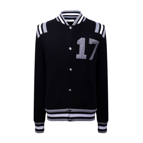 givenchy/纪梵希黑色棒球服男士外套 黑色 m