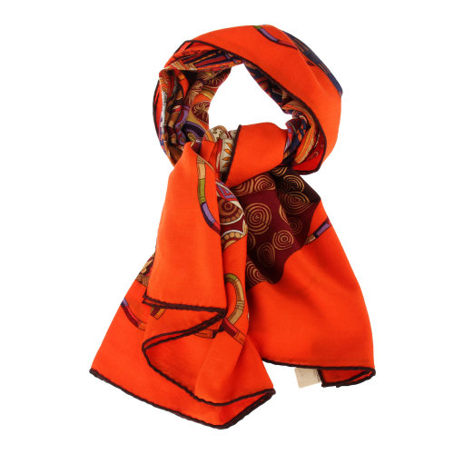 【hermes爱马仕 围巾】hermes橘色羊绒围巾140#【正品 价格 图片】