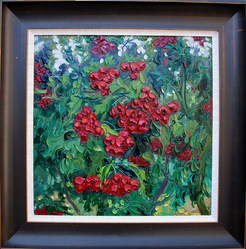 王存玉《山里红2》布面油画 风景