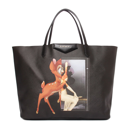 givenchy(纪梵希) 黑色皮质小鹿图案单肩包大号