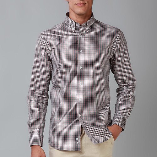 diffmade/蒂夫曼 商务休闲纯棉男士衬衫 ch0025dcf 咖蓝色格子色 42