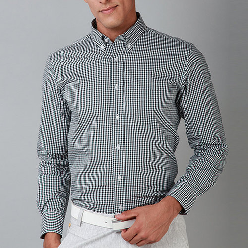 diffmade/蒂夫曼 商务休闲纯棉男士衬衫 ch0025dcf 黑绿色格纹色 41