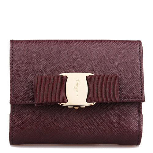 salvatore ferragamo/菲拉格慕 女士牛皮钱包 0614729 胭脂红色