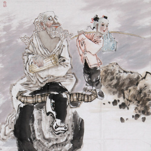 郝志国 《归来》(紫气东来) 传统水墨 人物