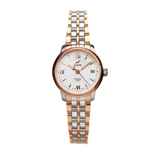 enicar/英纳格 传奇系列机械手表 女士 女表 白盘间金钢带 双色表带