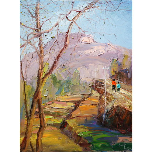 吕玉祥《写生系列山路》布面油画