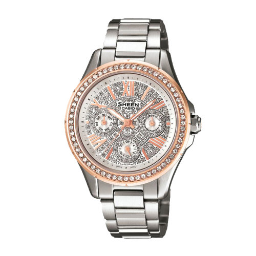 casio/卡西欧手表sheen系列时尚潮流镶钻石英女表she-3504sg-7a