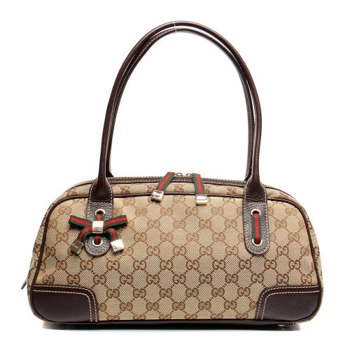 gucci(古琦)女士棕色帆布单肩包