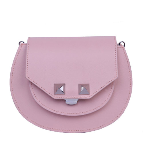 salar/salar milano 女士粉色牛皮小怪兽手提包单肩包斜挎包女包