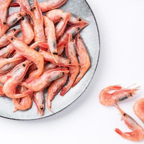 icefresh挪威生冻刺身北极甜虾冻虾500g