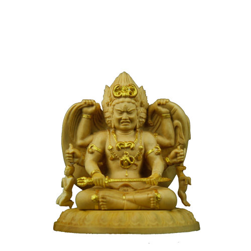 ouyue/瓯越 忿怒三面大黑天 唐密佛像真言宗东密如法法相手工木雕