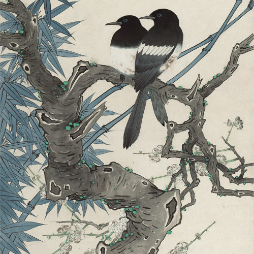 于飞暗 《喜上眉梢》高清晰名家版画 花鸟