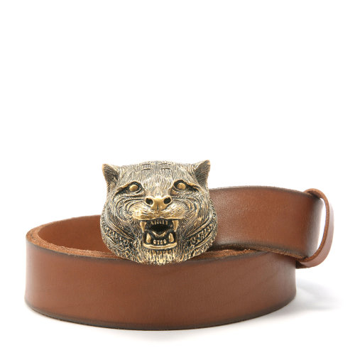 gucci(古驰) 棕色做旧虎头腰带90