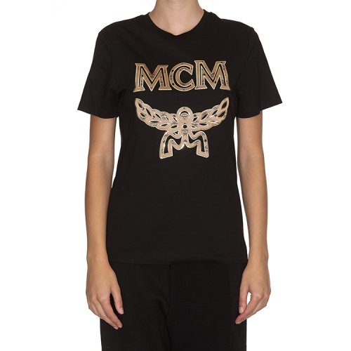 mcm/mcm 18年秋冬 女士 字母 宽松 黑色 女士短袖t恤 mft8smm11 bk001