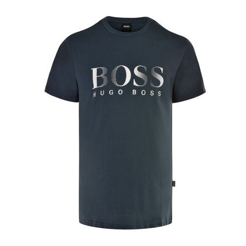 hugo boss 深蓝色纯棉男士短袖t恤