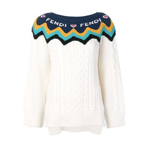 fendi/芬迪 女士花领白针织衫/毛衣 fzy663
