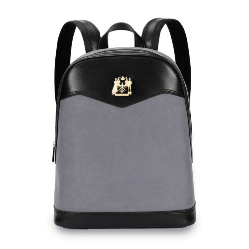 liemoch/利马赫 皇王系列中性款式麂皮拼接其他材质头层牛皮双肩背包