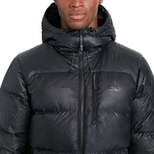 ralph lauren/拉夫劳伦 男士防水650fil黑色迷彩暗纹连帽羽绒服