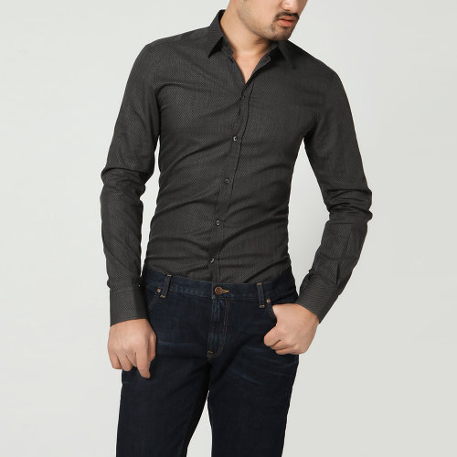 dolce&gabbana/杜嘉班纳男士黑色棉制时尚衬衫