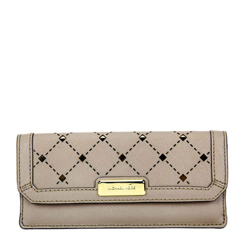 michael kors/迈克·科尔斯 mk女式钱包 金灰色皮质长款钱夹 35f6gpfe