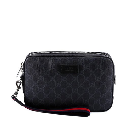 gucci/古驰 20年秋冬 高级人造帆布男士手拿包 男性 gucci 红蓝条 双g