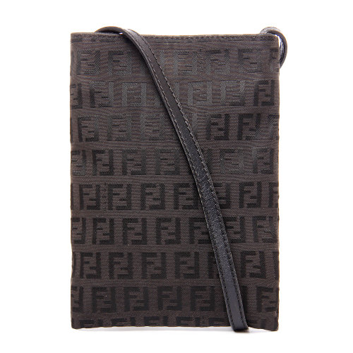 fendi(芬迪) 灰黑色帆布斜挎包