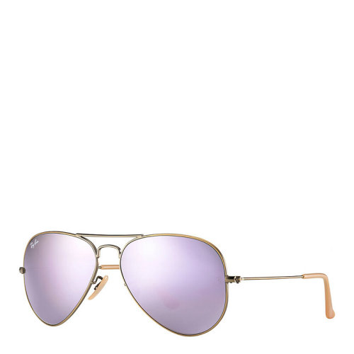 ray-ban/雷朋经典款 古铜色镜架丁香紫色镜面女款太阳眼镜墨镜蛤蟆镜