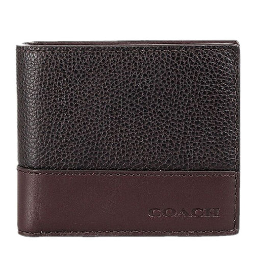 coach/蔻驰 男士经典系列棕色牛皮短款钱包 f74634 bnz