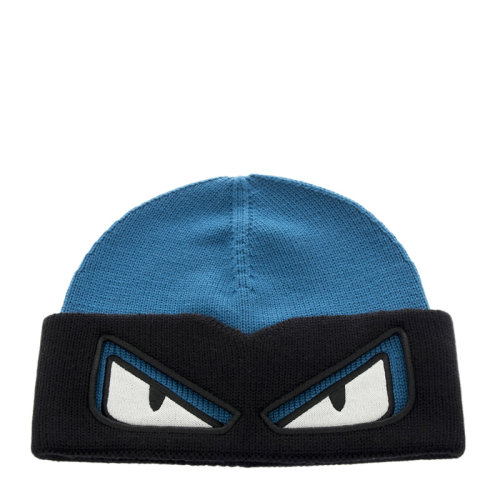 【fendi芬迪 帽子】【包税】fendi/芬迪 男士蓝色羊毛小怪兽图案针织