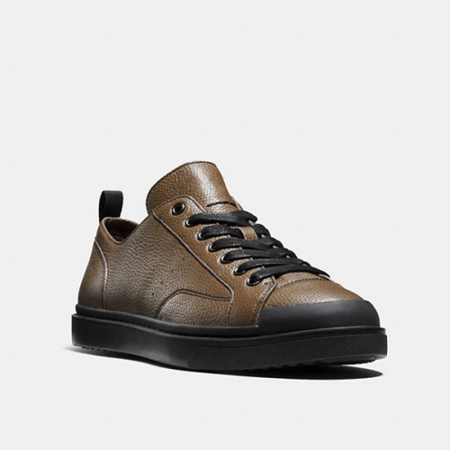 coach/蔻驰 男士c114真皮系带深咖啡色运动鞋 g1729