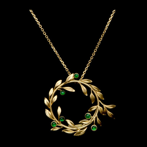 heramoment/赫拉臻藏【橄榄枝】18k金祖母绿吊坠胸针两用