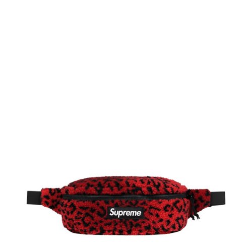 【限量款】supreme 17fw leopard fleece waist bag 抓绒 豹纹 腰包