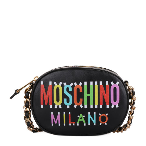 moschino/莫斯奇诺女士logo印花牛皮单肩包 斜挎包7511