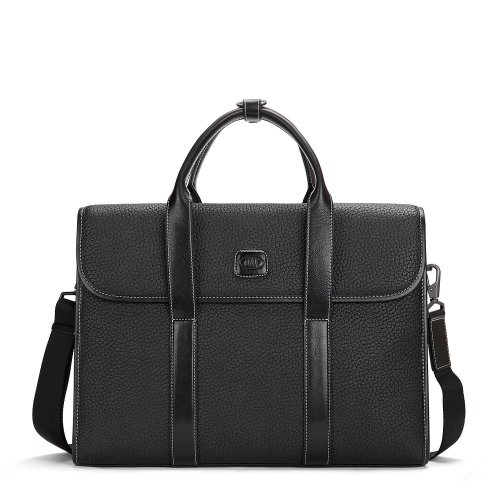 elle/elle 黑色男士牛皮革手提包 公文包