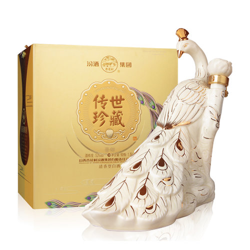 汾酒 传世珍藏孔雀酒 53度 1.5l