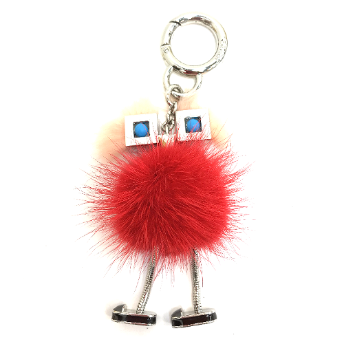 fendi(芬迪) #红色毛球装饰人偶包挂饰